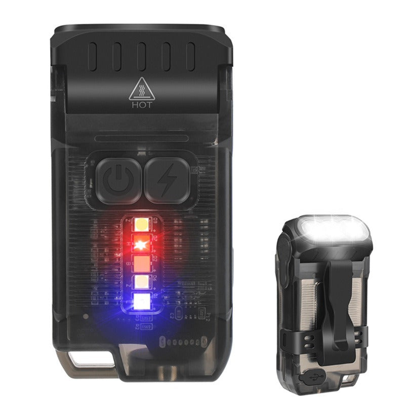Rotatable 1200LM EDC Magnetic Dual-Side Keychain Cap Clip Mini Work Light