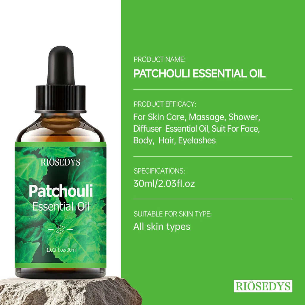 Patchouli essential oil, for health care, body massage and hair care, moisturizing and intensely hydrating.