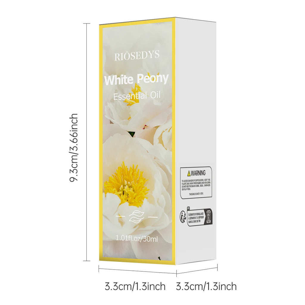 White peony essential oil, a blend of various fragrances, is suitable for body massage and aromatherapy, moisturizes