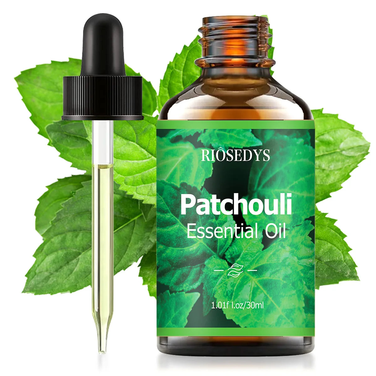 Patchouli essential oil, for health care, body massage and hair care, moisturizing and intensely hydrating.