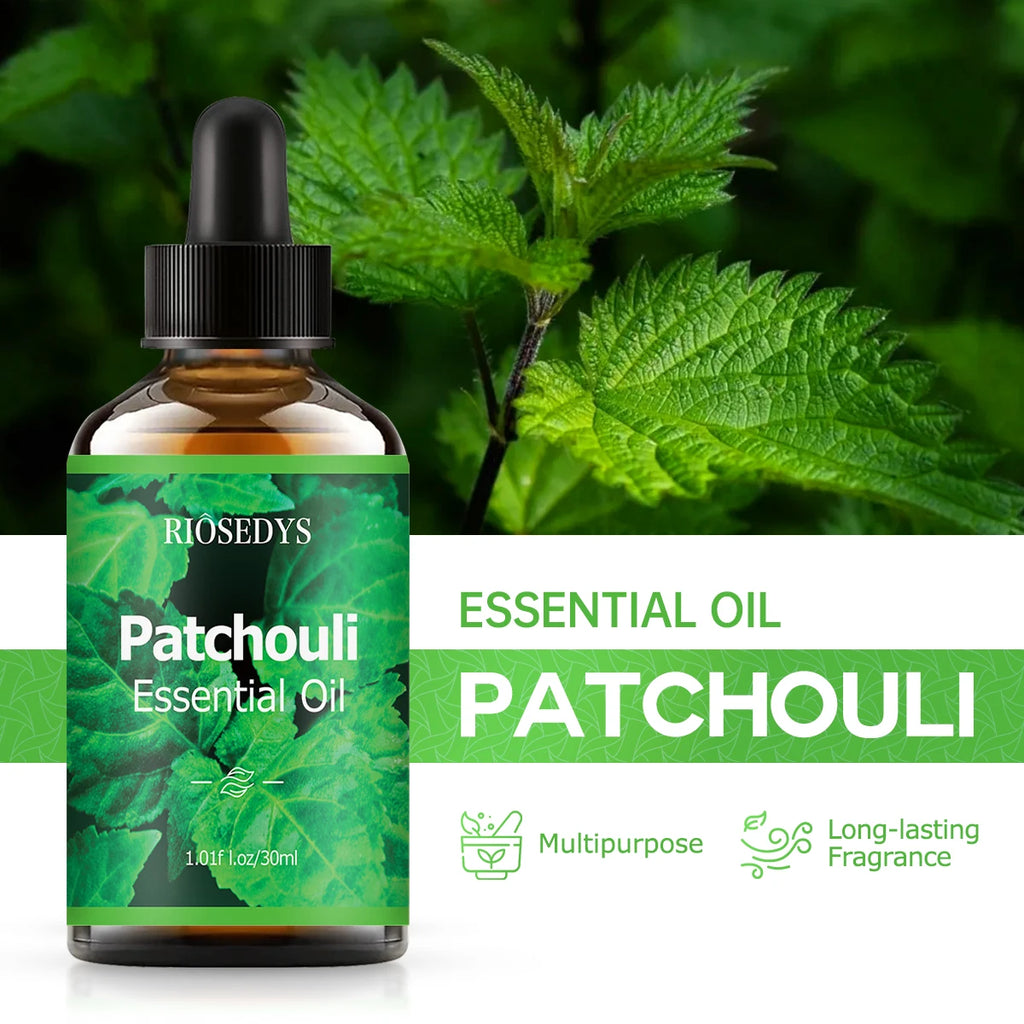 Patchouli essential oil, for health care, body massage and hair care, moisturizing and intensely hydrating.