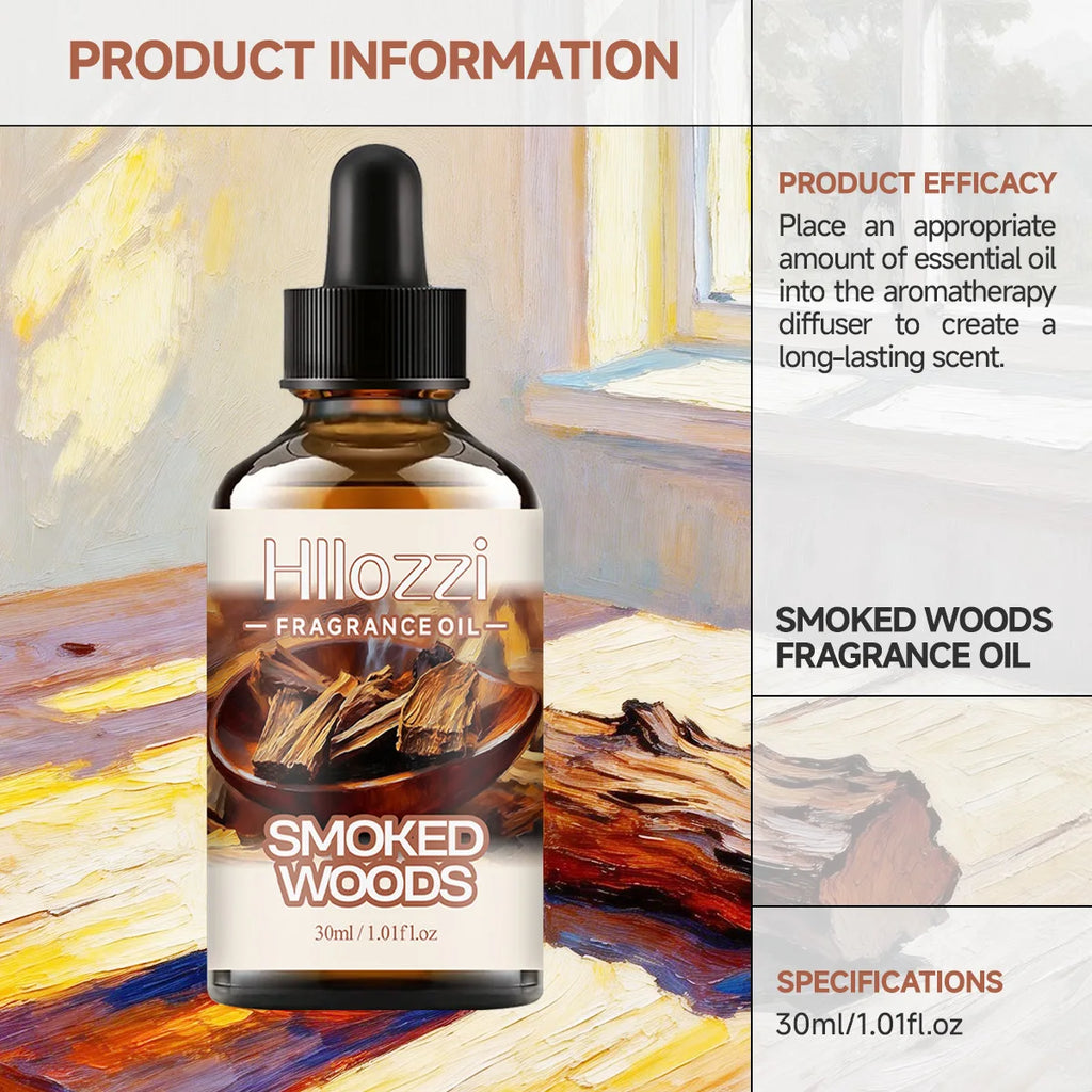 SMOKED WOODS FRAGRANCE OIL: For aromatherapy, diffusing, fargrance and candle Scented Candle.