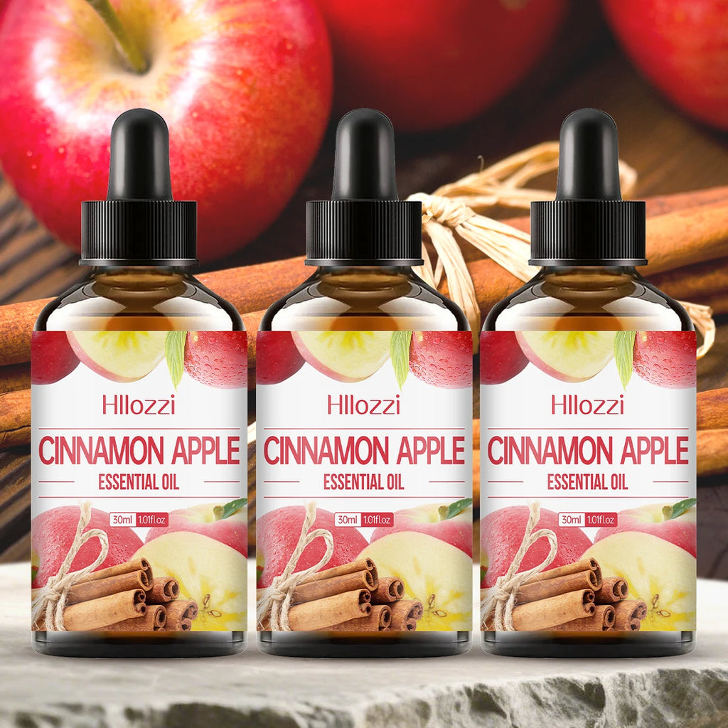 Cinnamon Apple Essential Oil 30ml, Sweet Spiced Aroma Oil for Diffusers, Massage, Skin Care, DIY Candles, Soaps, Home Fragrance