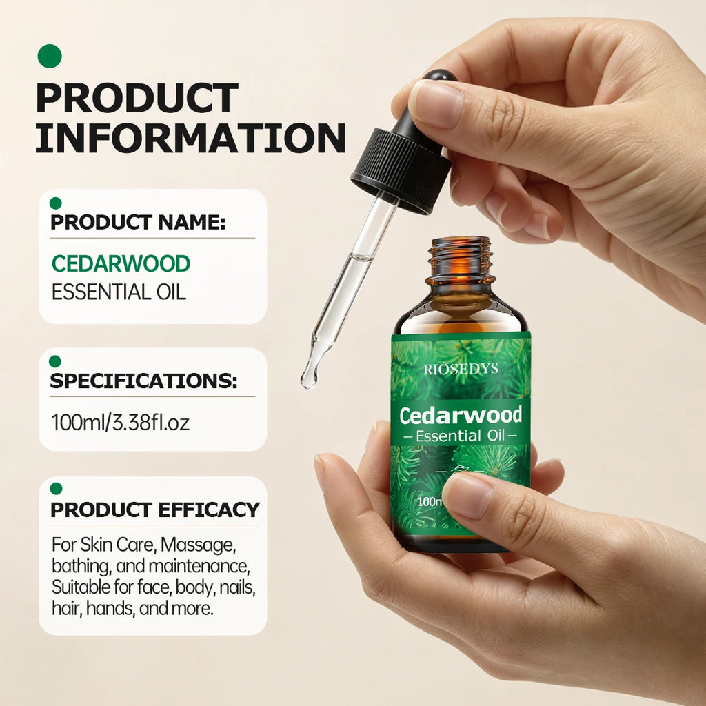 CEDARWOOD ESSENTIAL OIL is moisturizing and nourishing massage oil suitable for skincare, fragrance, massage, and all skin types