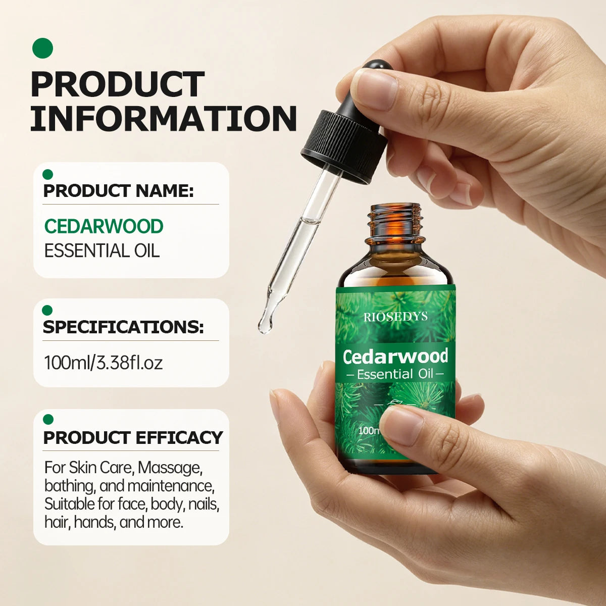 CEDARWOOD ESSENTIAL OIL is moisturizing and nourishing massage oil suitable for skincare, fragrance, massage, and all skin types