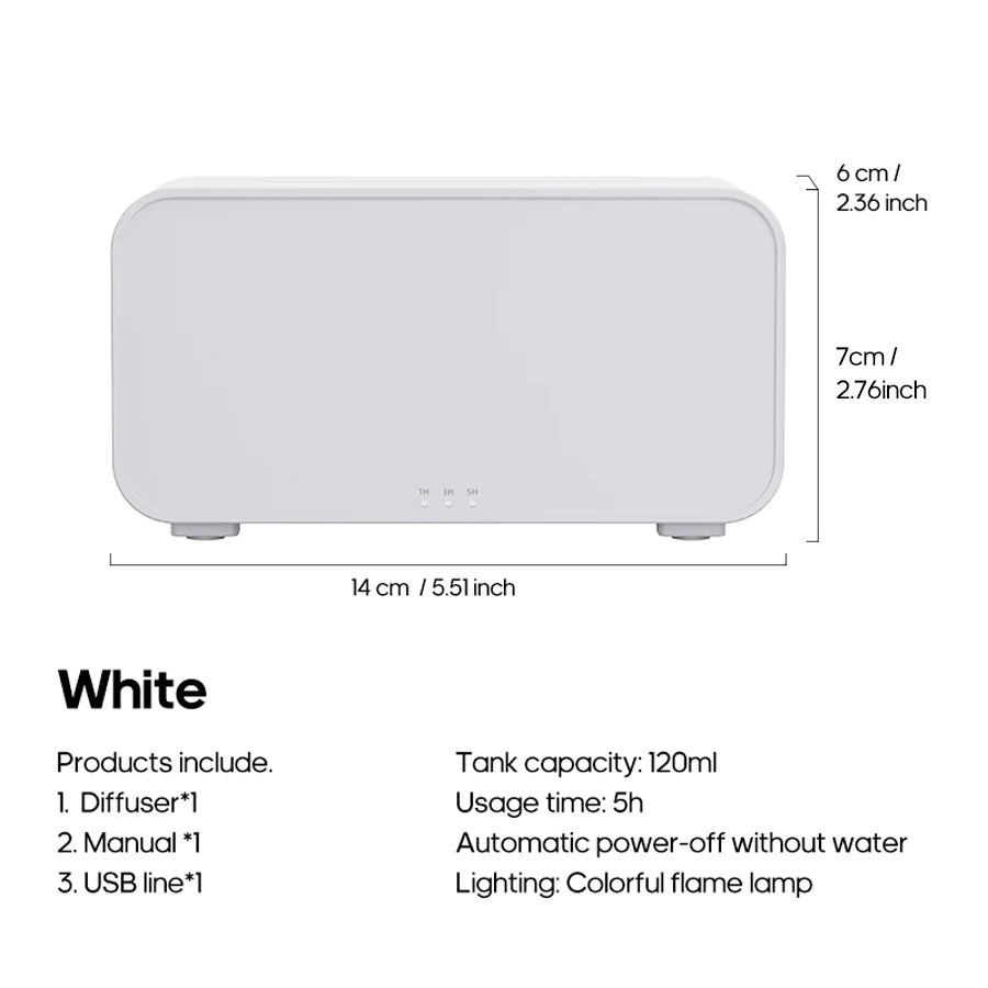 Mini Flame Aroma Diffuser USB Desktop Air Humidifier Freshener Aromatherapy Essential Oil for Home Office Store