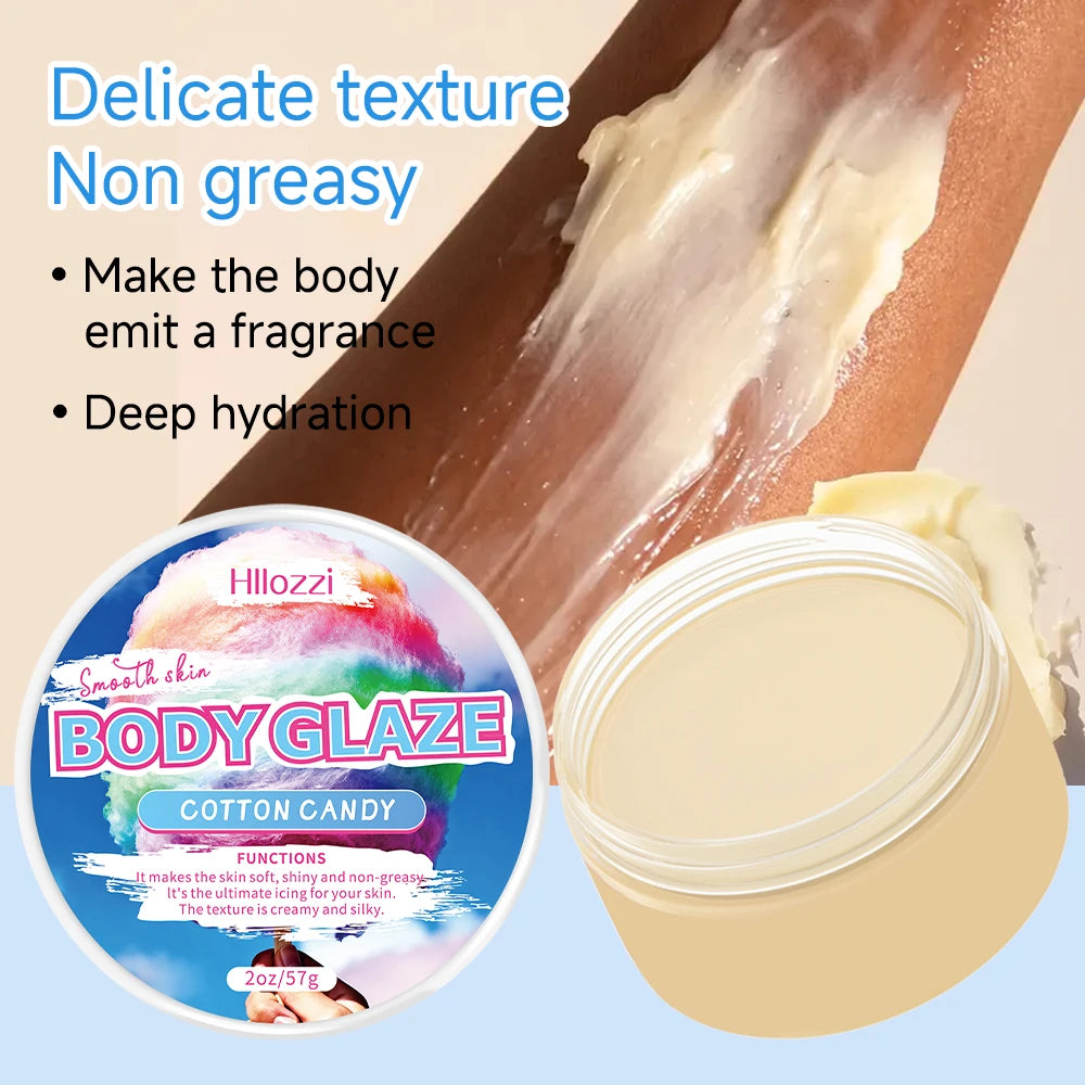 Cotton Candy Set includes a 30 ml/1 fl oz Body Drops and a 2 oz/57 g or 8 oz Body Glaze, plus a complimentary 5 ml/0.17 g Roll-o
