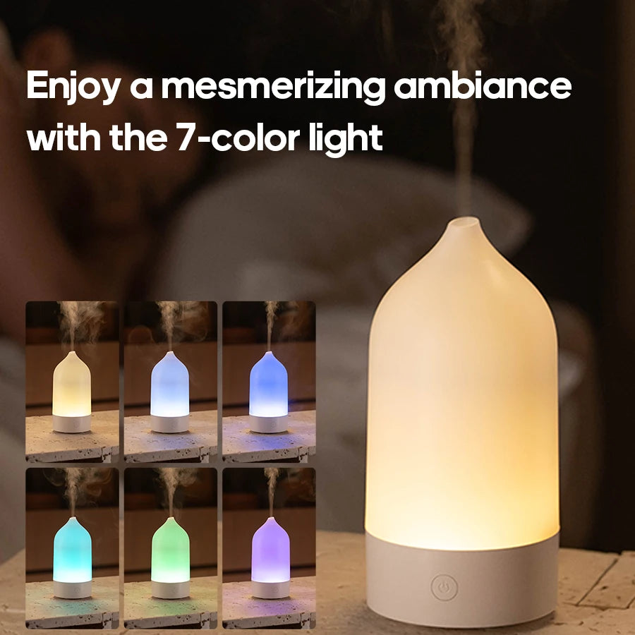 Portable Aroma Diffuser Air Mist Humidifier 120ml Aromatherapy Essential Oil Diffuser With Colorful Night Light for Home Office
