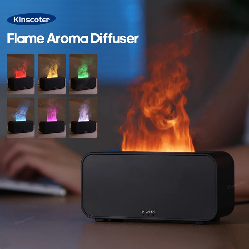 Mini Flame Aroma Diffuser USB Desktop Air Humidifier Freshener Aromatherapy Essential Oil for Home Office Store