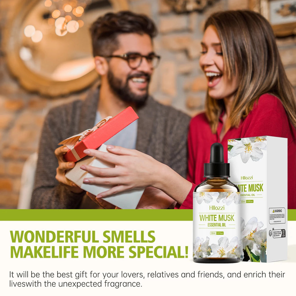 White Musk Essential Oil,for diffuser aromatherapy, body massage, facial skin care, car fragrance, great for perfume DIY.