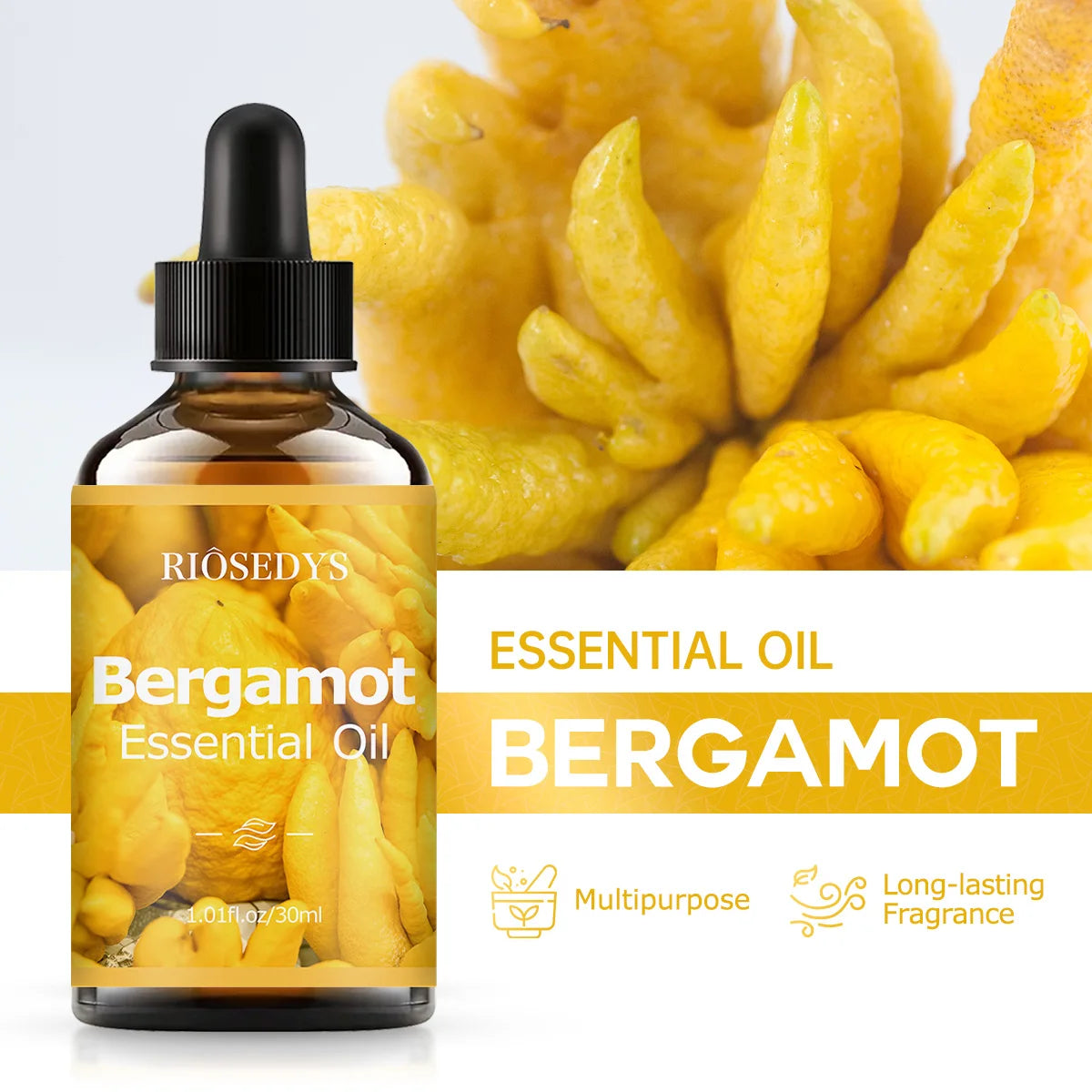 Bergamot essential oil, a premium perfume formula, suitable for body massage and hair care, and aromatherapy.
