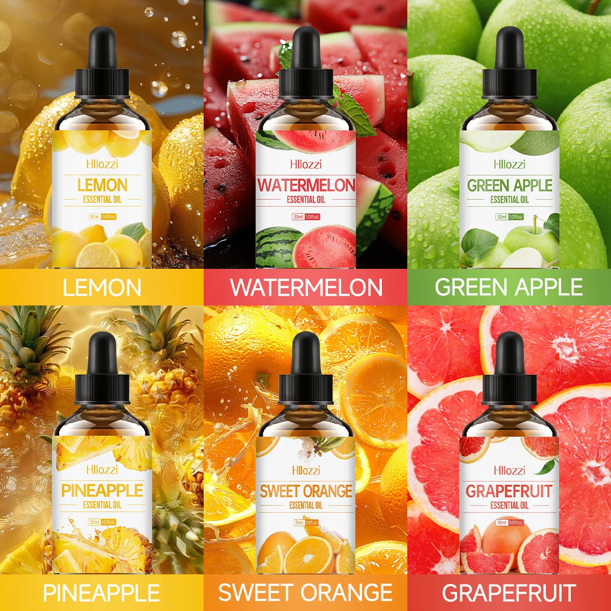 A combination of colorful fruit essential oils, enjoy refreshing moments, massage, skin care, suitable for all skin types.