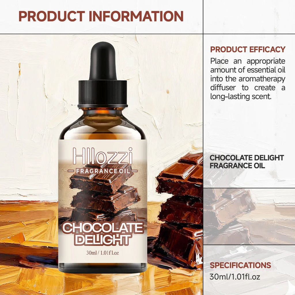 Chocolate Delight Fragrance Oil:  For aromatherapy, diffusing, fargrance and candle Scented Candle