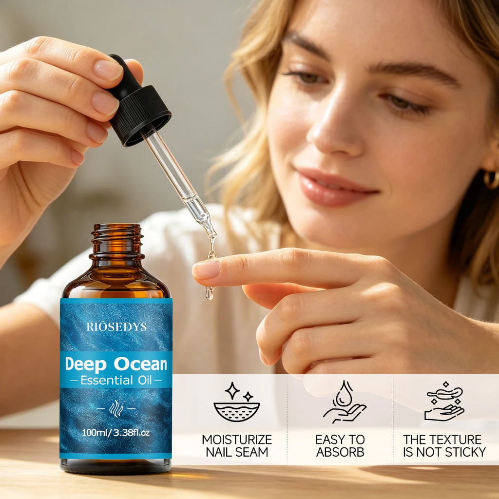 DEEP OCEAM ESSENTIAL OIL moisturizing and nourishing massage oil suitable for skincare, fragrance, massage, and all skin types.