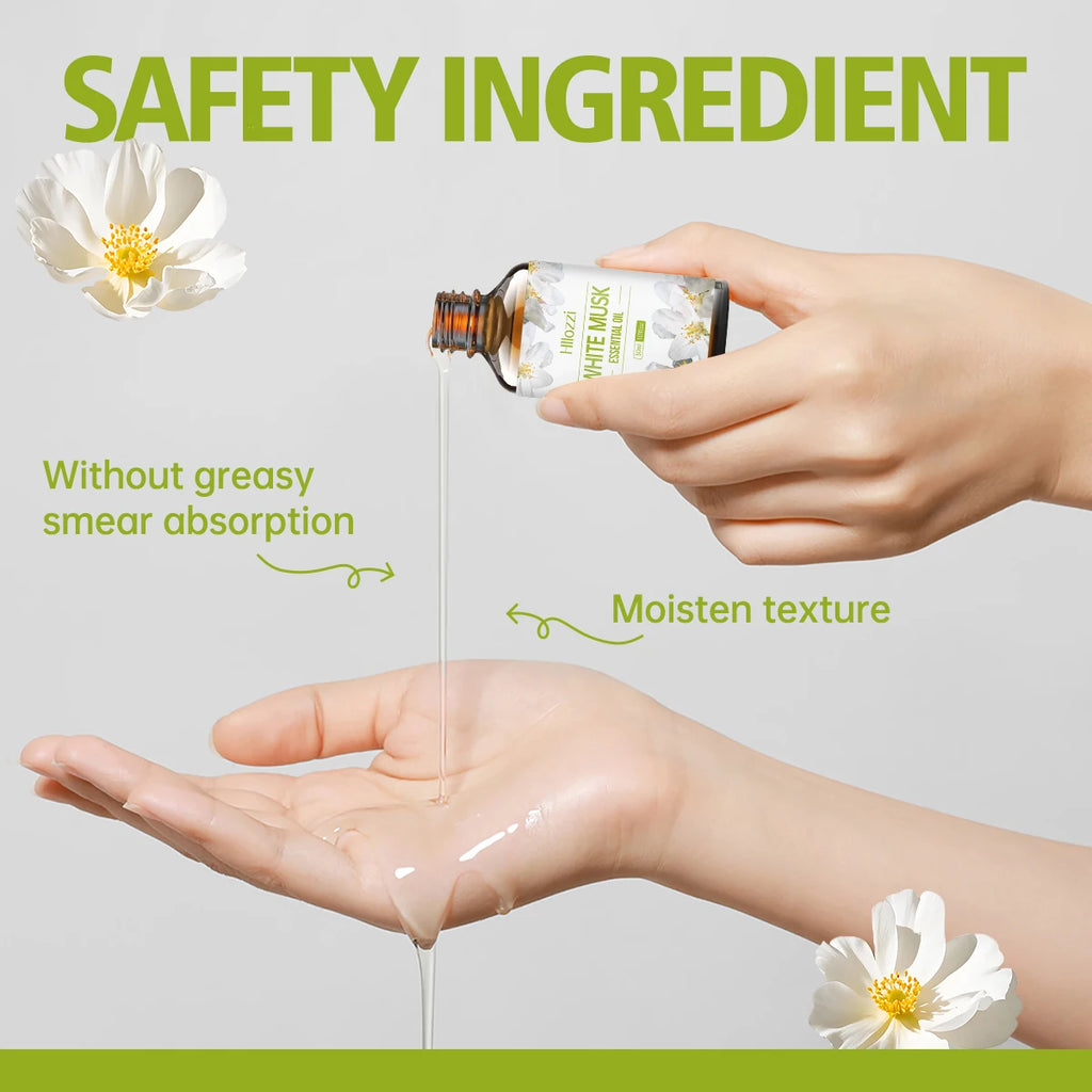 White Musk Essential Oil,for diffuser aromatherapy, body massage, facial skin care, car fragrance, great for perfume DIY.