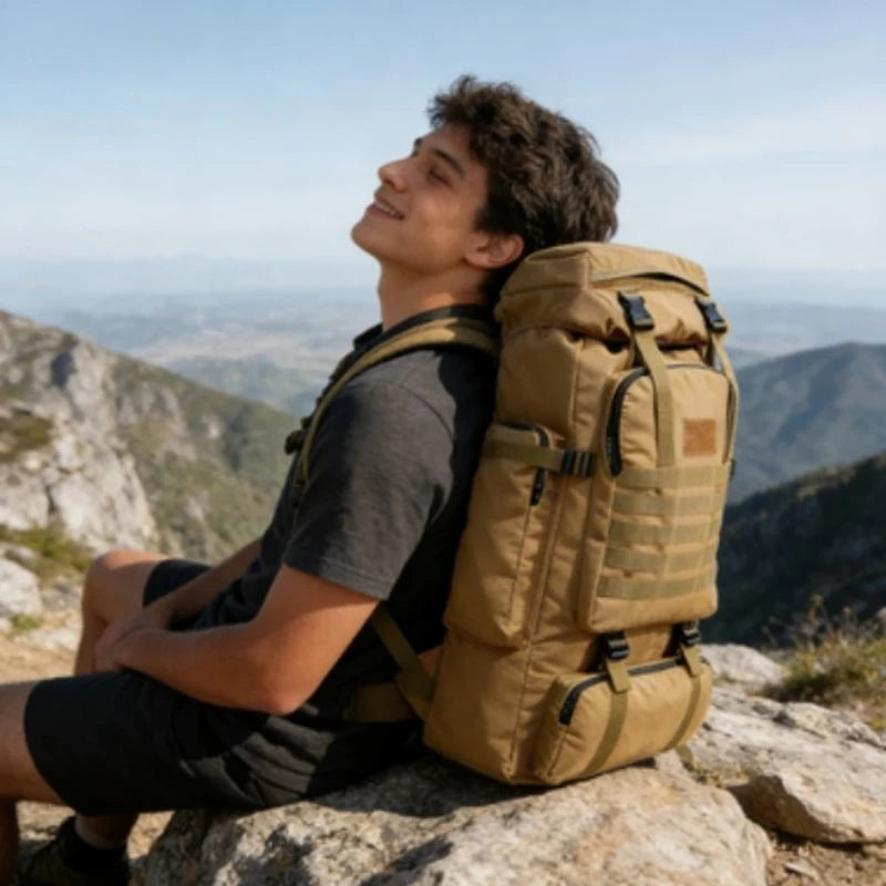 Outdoor Travel Backpack, Multifunctional Large Capacity Bag for Hiking, Camping, Climbing & Cycling Enthusiasts