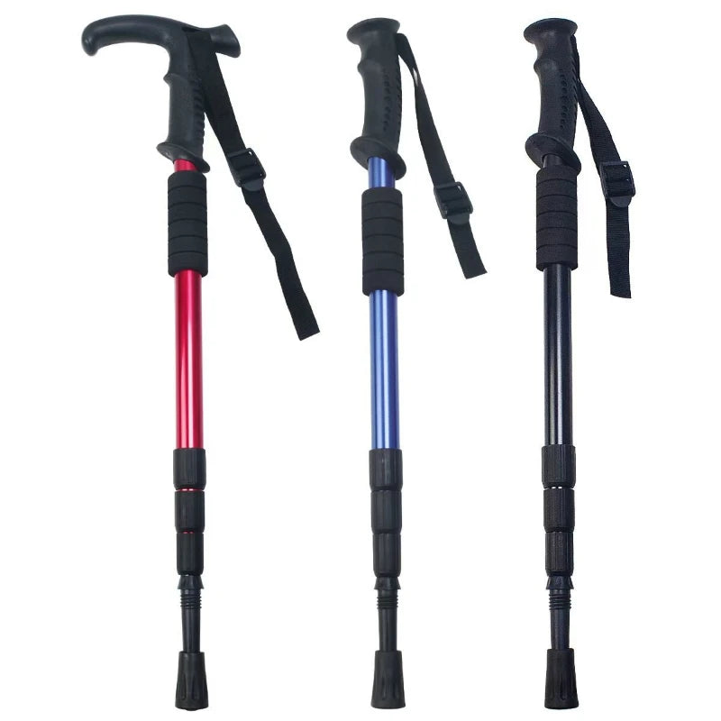 Four-section Trekking Poles, Aluminum Alloy Outdoor Trekking Poles, Telescopic Travel Poles, Hiking Poles, Trekking Poles