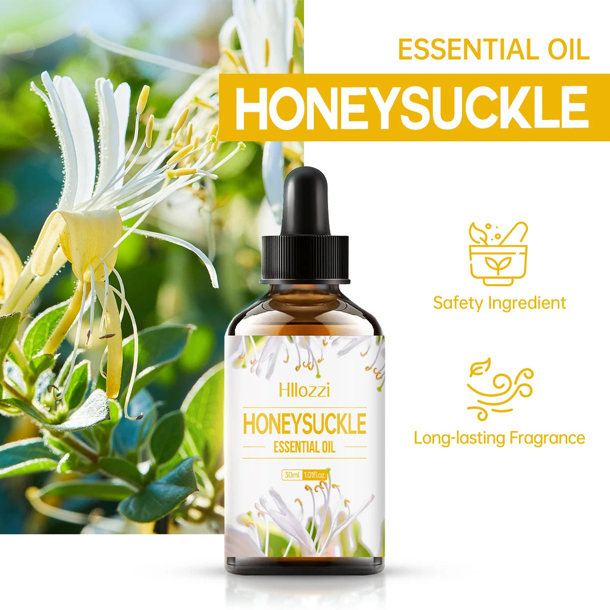 Honeysuckle essential oil, hair and skin care moisturizing massage, hypoallergenic, suitable for all skin types, dry skin