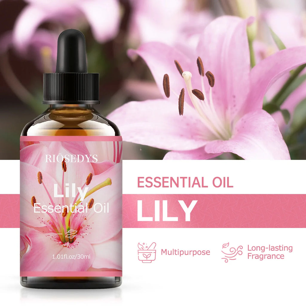 Lily essential oil, with its delicate floral fragrance, is suitable for aromatherapy and body massage.