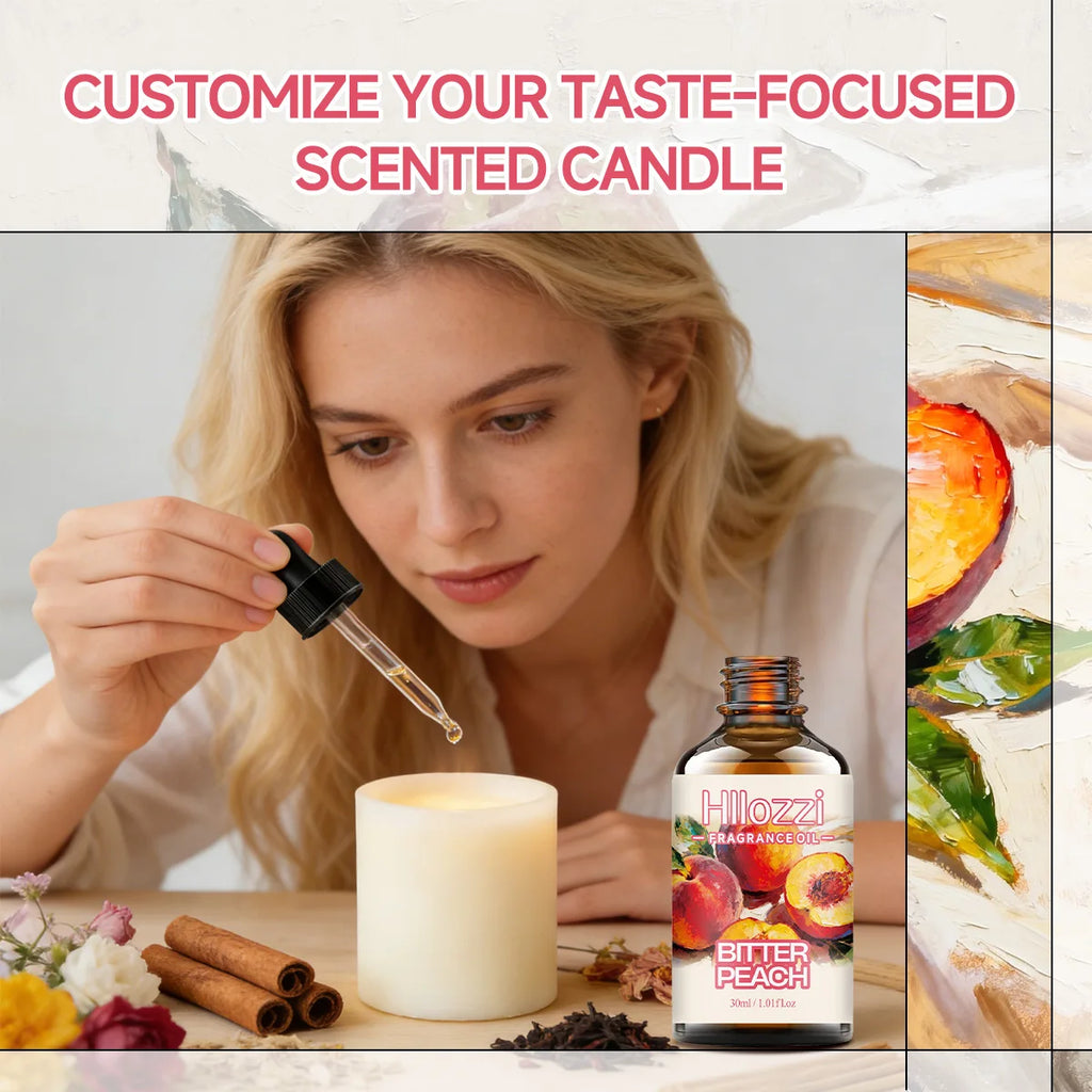 BITTER PEACH FRAGRANCE OIL: For aromatherapy, diffusing, fargrance and candle Scented Candle.
