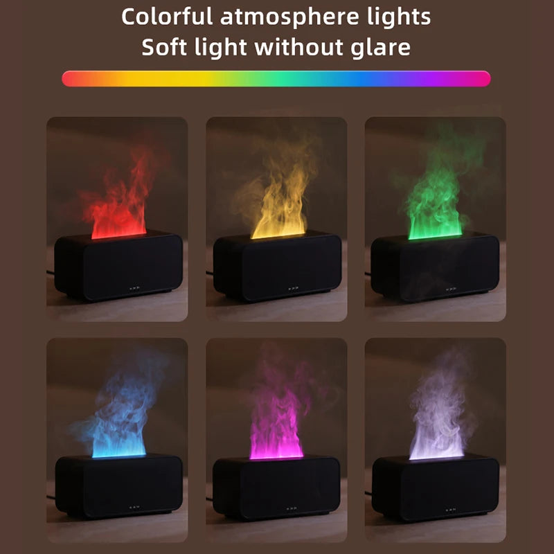 Mini Flame Aroma Diffuser USB Desktop Air Humidifier Freshener Aromatherapy Essential Oil for Home Office Store