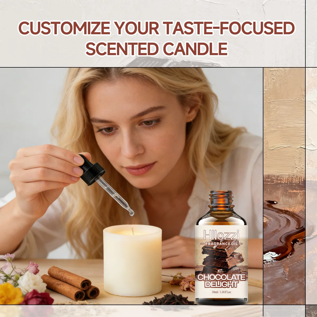 Chocolate Delight Fragrance Oil:  For aromatherapy, diffusing, fargrance and candle Scented Candle