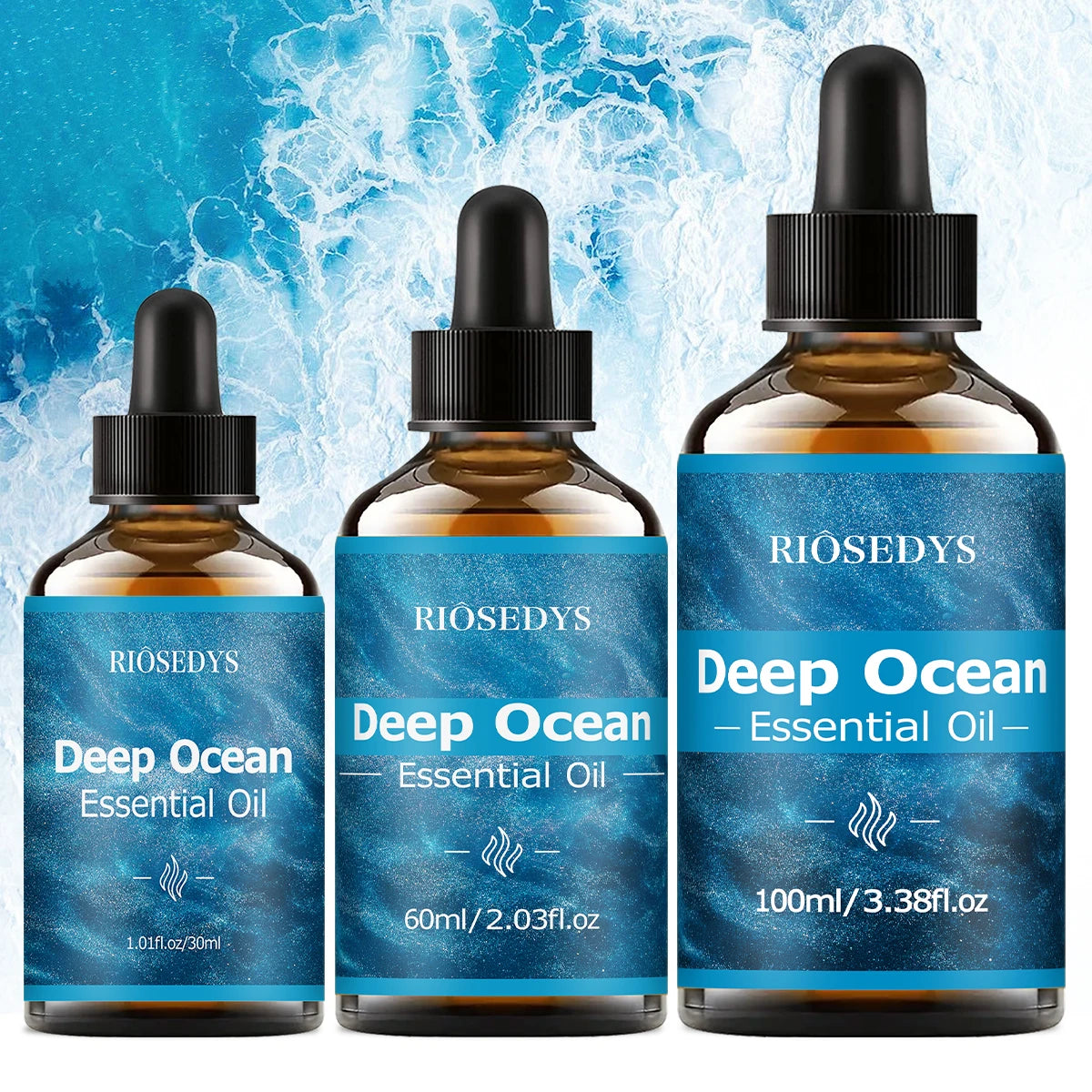 DEEP OCEAM ESSENTIAL OIL moisturizing and nourishing massage oil suitable for skincare, fragrance, massage, and all skin types.
