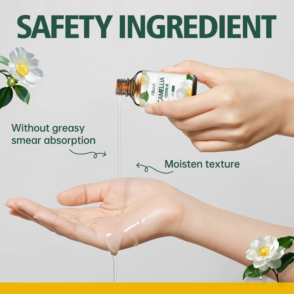 Camellia Essential Oil, multi-purpose moisturizing oil, suitable for aromatherapy diffuser, hair care, nail and massage.