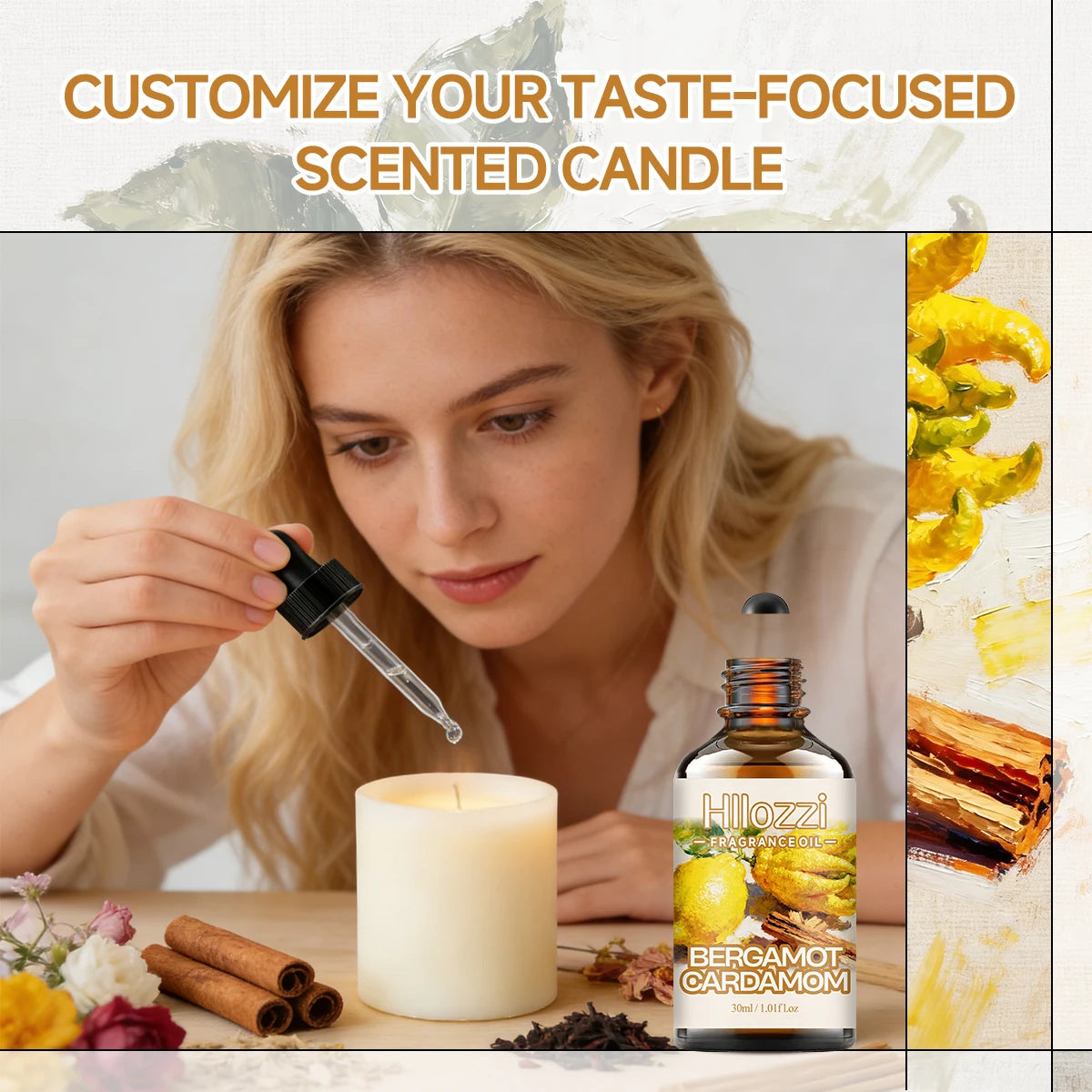BERCAMOT CARDAMOM FRAGRANCE OIL: For aromatherapy, diffusing, fargrance and candle Scented Candle.
