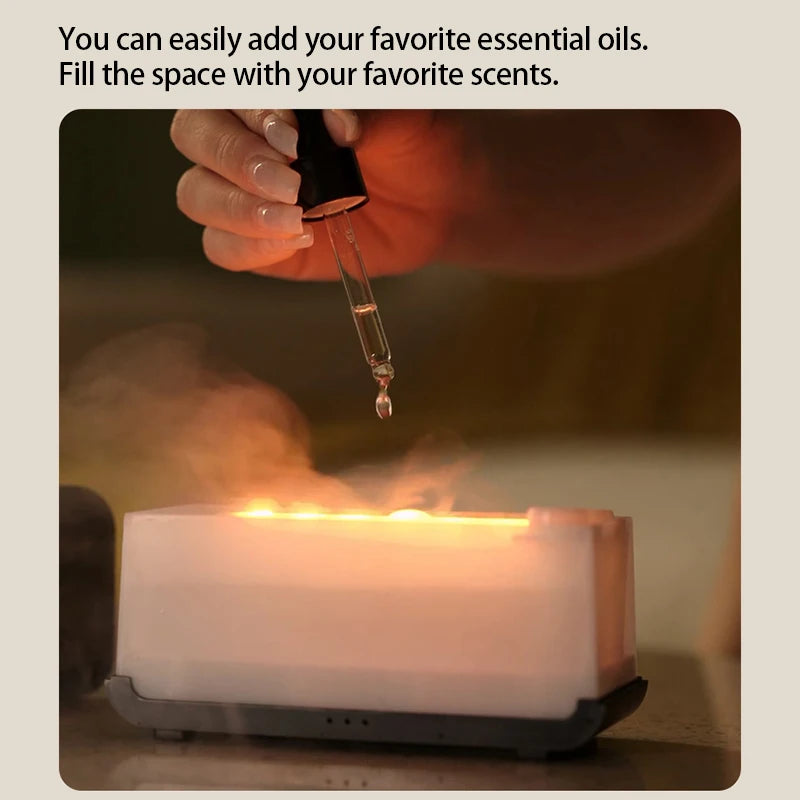Mini Flame Aroma Diffuser USB Desktop Air Humidifier Freshener Aromatherapy Essential Oil for Home Office Store