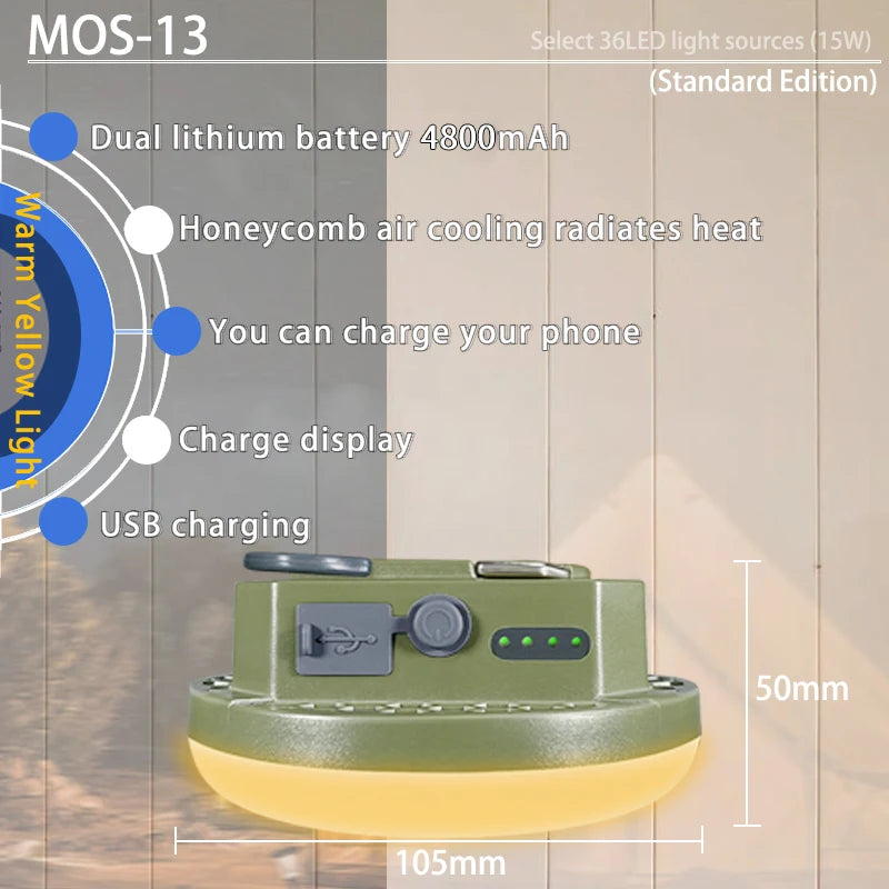 MOSLIGHTING Tent Light Rechargeable Lantern Portable Emergency Night Market Light Outdoor Camping Bulb Lamp Flashlight Home LED