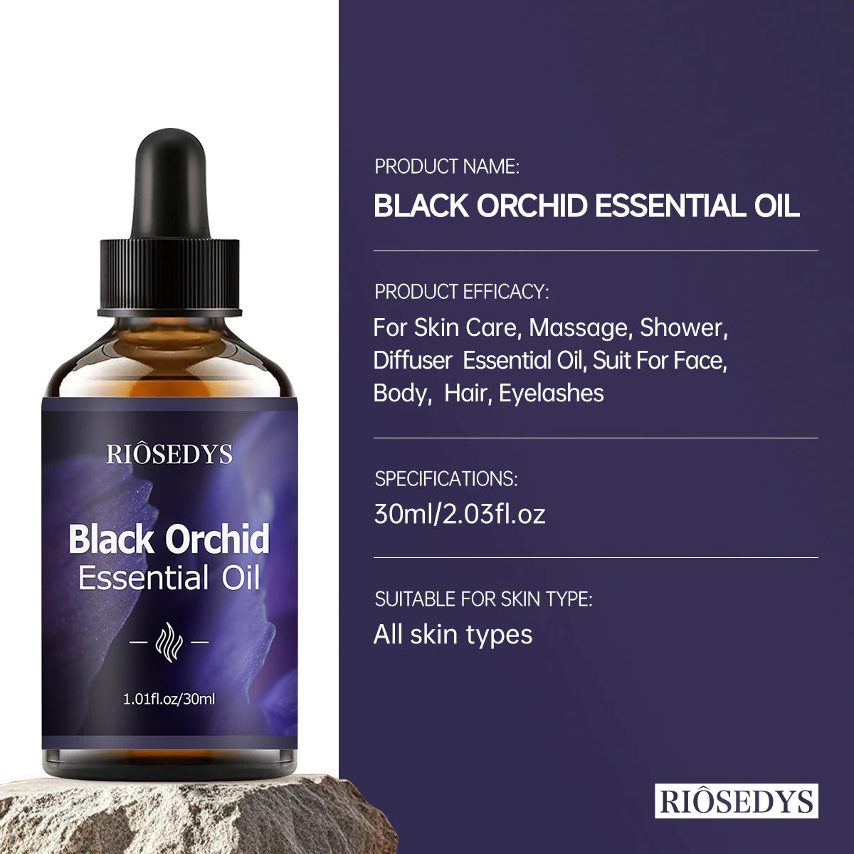 Black orchid essential oil,with a refreshing aroma,is suitable for body massage and hair care,and is suitable for all seasons