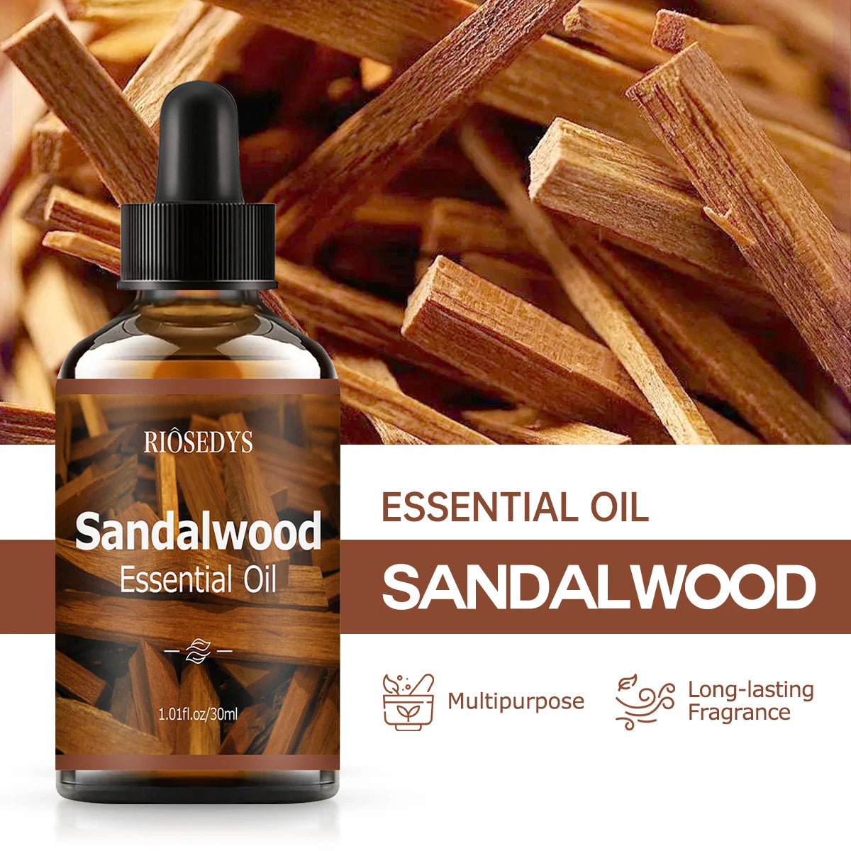 Sandalwood essential oil natural fragrance, is suitable for body massage treatments ,hair care anddiffuser