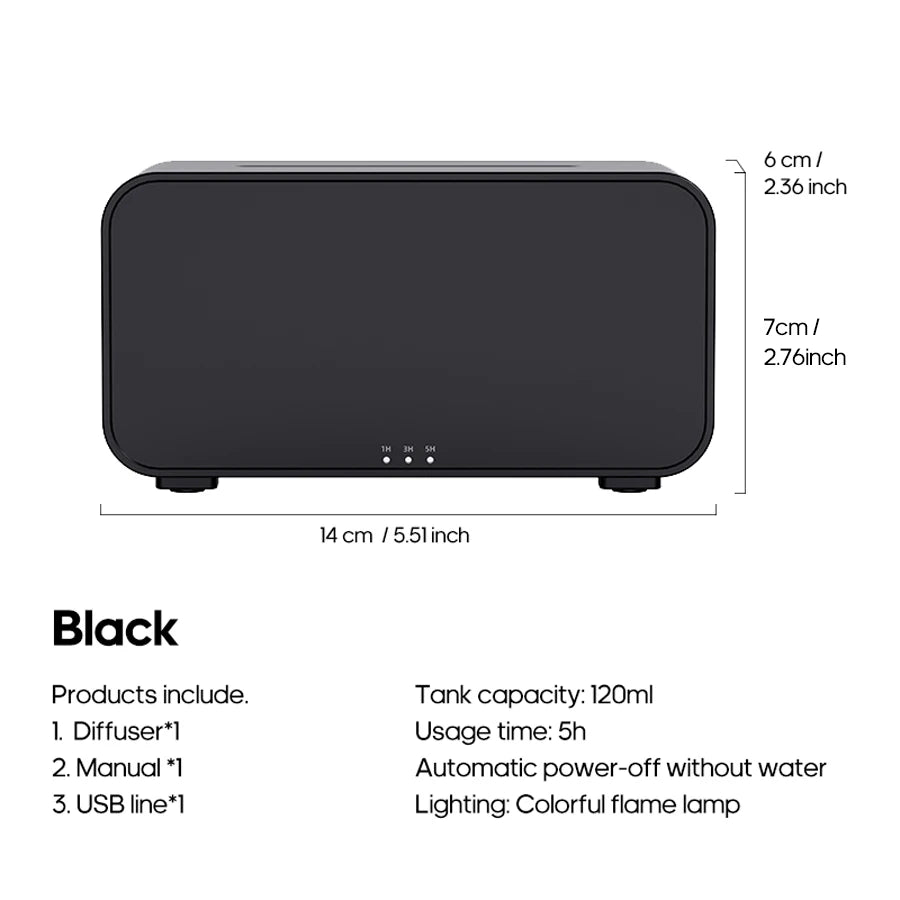 Mini Flame Aroma Diffuser USB Desktop Air Humidifier Freshener Aromatherapy Essential Oil for Home Office Store