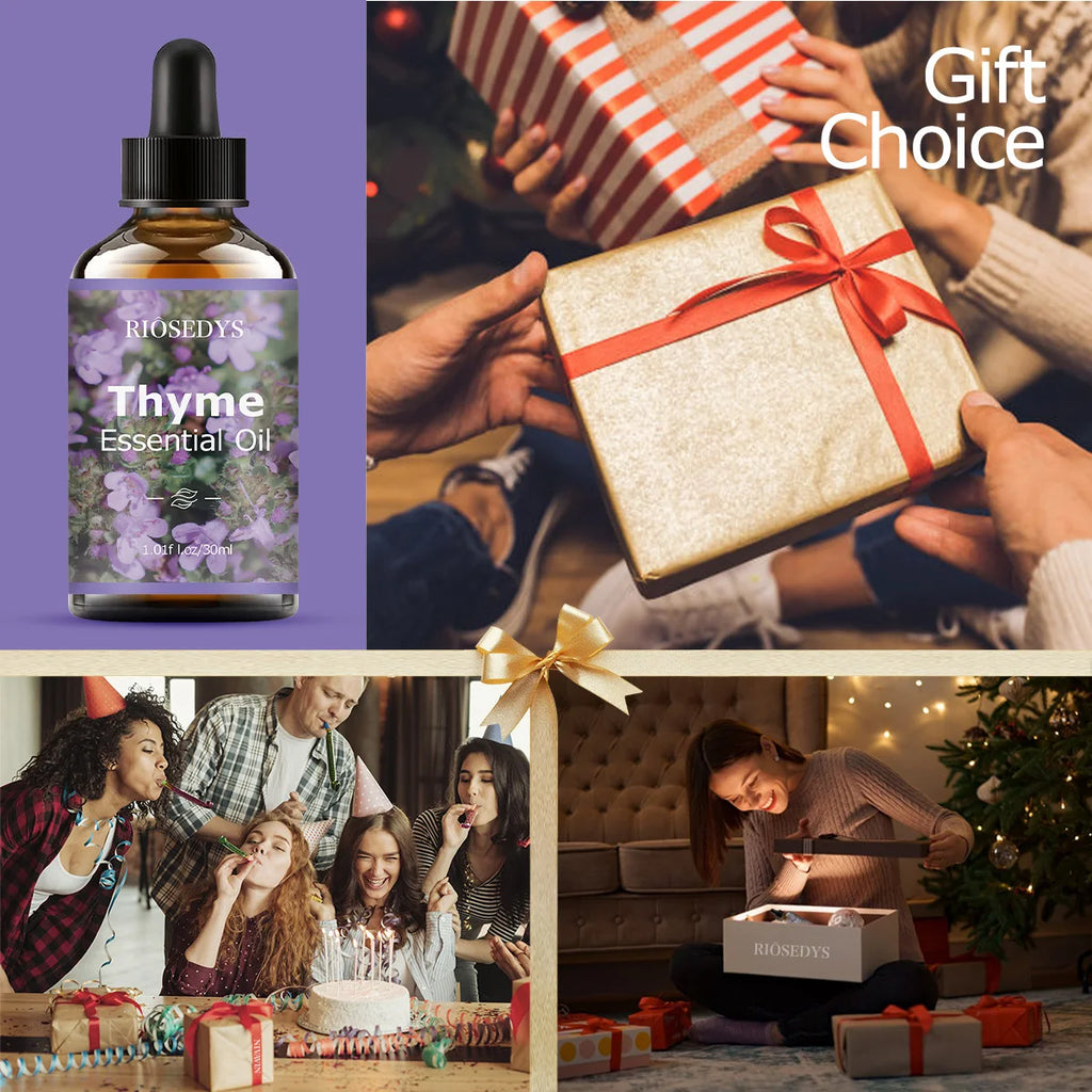 Thyme essential oil, with its floral fragrance, is perfect for aromatherapy and body massage,nourishing and caring for your hair