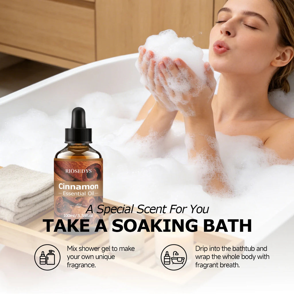 CINNAMON ESSENTIAL OIL is moisturizing and nourishing massage oil suitable for skincare, fragrance, massage, and all skin types.