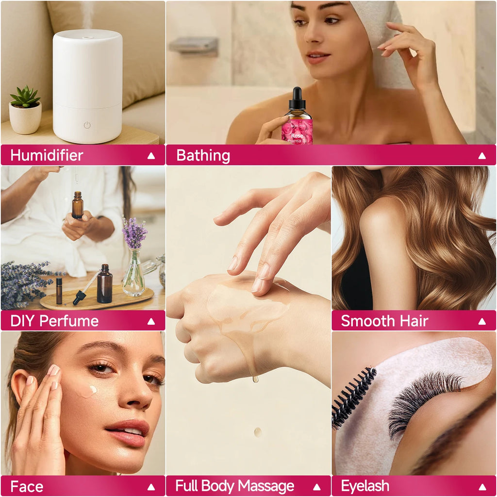 Rose essential oil natural fragrance, is suitable for body massage treatments ,hair care anddiffuser