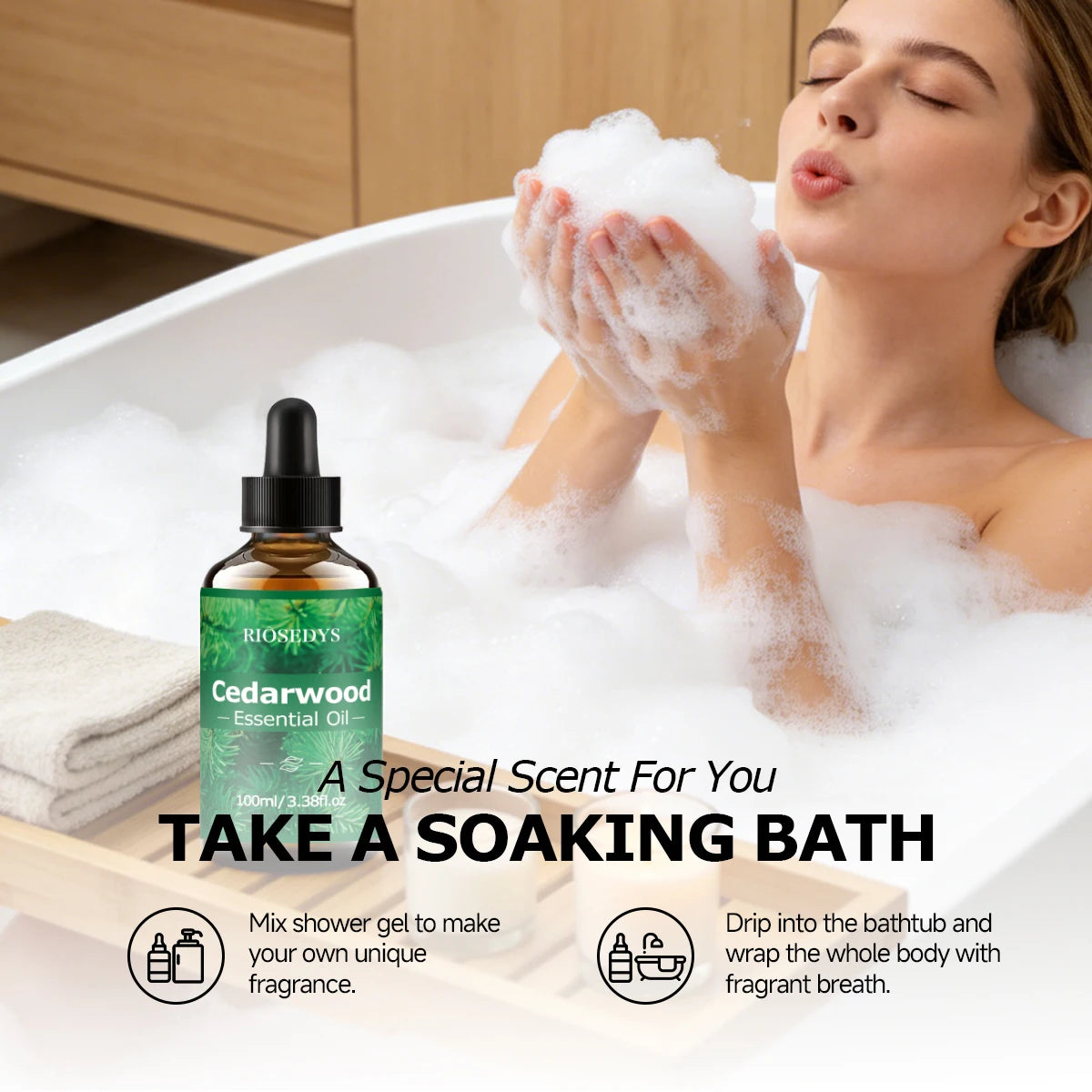 CEDARWOOD ESSENTIAL OIL is moisturizing and nourishing massage oil suitable for skincare, fragrance, massage, and all skin types
