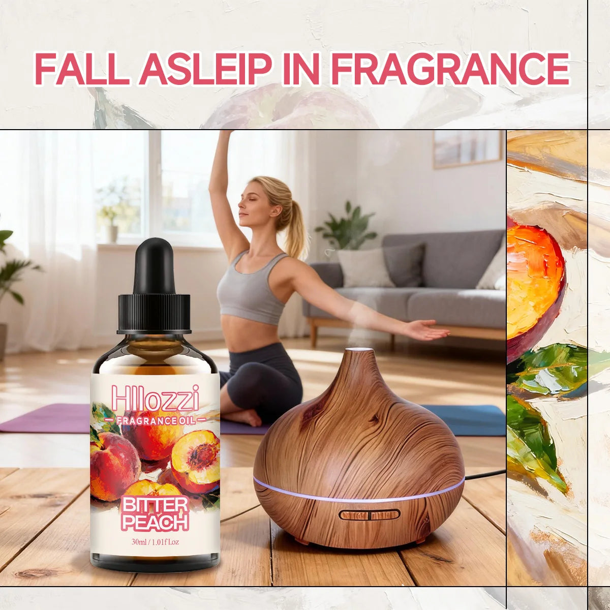 BITTER PEACH FRAGRANCE OIL: For aromatherapy, diffusing, fargrance and candle Scented Candle.