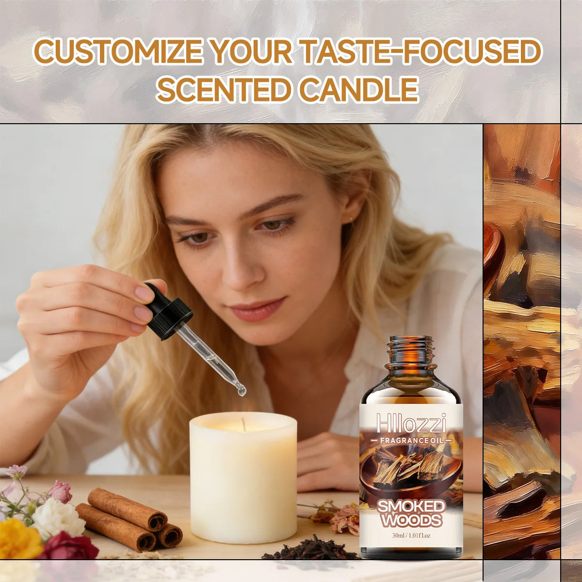 SMOKED WOODS FRAGRANCE OIL: For aromatherapy, diffusing, fargrance and candle Scented Candle.
