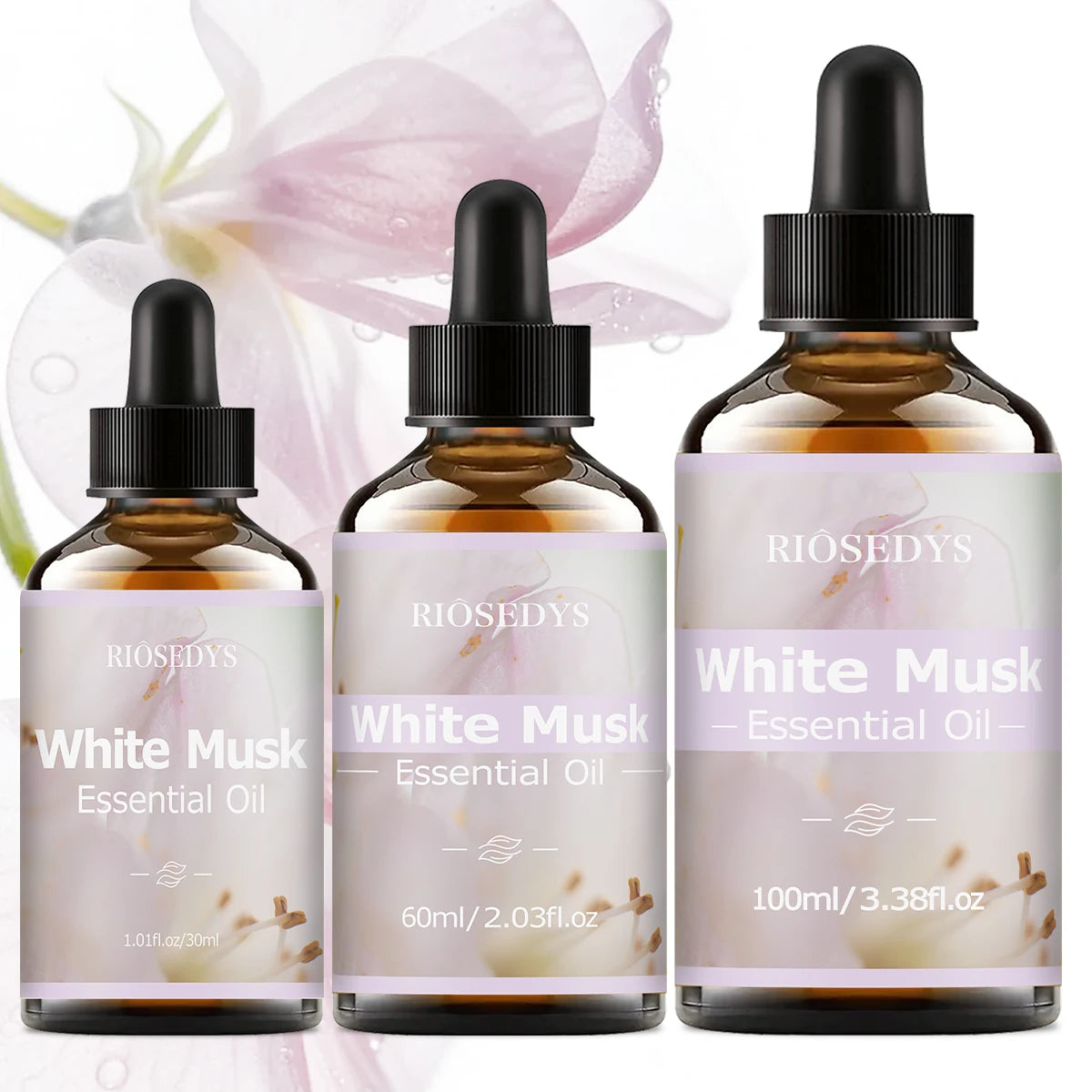 WHITE MUSK ESSENTIAL OIL moisturizing and nourishing massage oil suitable for skincare, fragrance, massage, and all skin types.